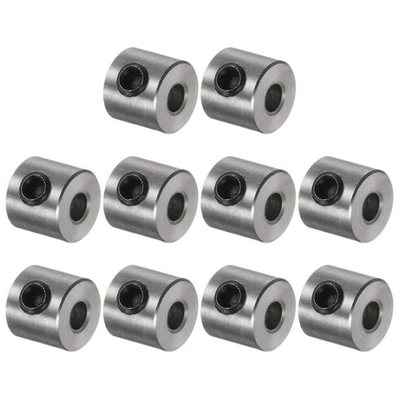 10 Packs Set Screw Collars 3mm Bore Stainless Steel Shaft Collars, 8mm OD, 7mm Width, Gear Stopper Wheel Collar