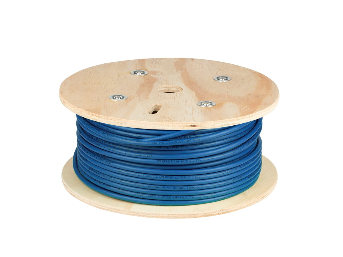 Monoprice Cat8 Network Cable - 250 Feet Bulk - Blue | 2GHz, S/FTP Shielded, Solid, 22AWG, 40G, Bare Copper, For Ethernet Switch, Modem, Router - Entegrade Series