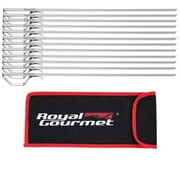 Royal Gourmet TS1601 Skewers for Grilling- 13 Long Flat BBQ Skewers with Push Bar- Shish Kabobs- Stainless Steel Skewer Sticks, 12 PCS