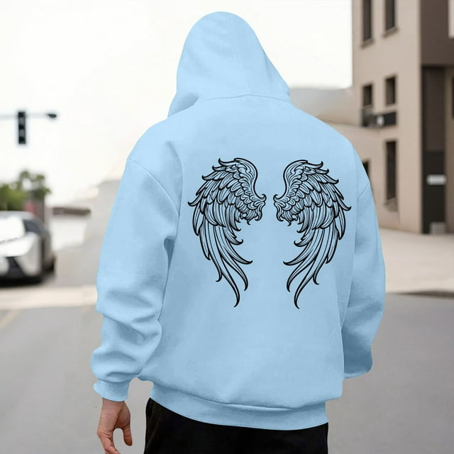 WILLBEST Sudaderas En Pareja Sudadera con Capucha Unisex con Estampado De Ángel para Invierno Grande