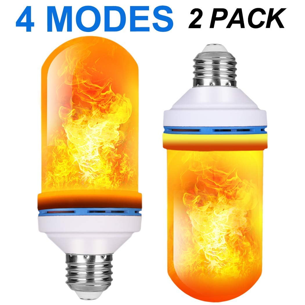 4 Modes E27/26 LED Flame Effect Fires Light Bulb Flickering Lamp Home Decor USA 