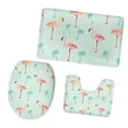 thumbnail image 1 of Alfombrilla Non-Slip Flamingo Print Cuarto de Baño Pedestal Tapa Tapa de WC Set 5 Magideal Alfombrilla, 1 of 4