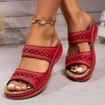 thumbnail image 4 of Viluyesy Sandals for Womens, Slip-On Wide Width Arch Support Hollow Up Comfortable Slippers Red, 4 of 5
