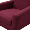 thumbnail image 7 of Accent Chair, Linen Fabric Upholstered Leisure Chair Armchair with High Back and Metal Legs, Comfy Single Sofa Chair Reading Chair TV Chair for Living Room Bedroom Office and Small Space, Wine Red, 7 of 7