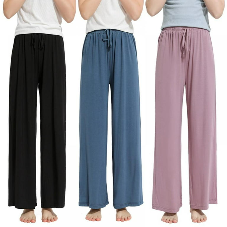 Xmarks Women's Modal Pajama Pants High Waist Drawstring Wide Leg Lounge  Pants Loose Casual Straight Leg Lounge Sleep Pants Oversized Comfy Sport  Yoga Pants, M-XL 