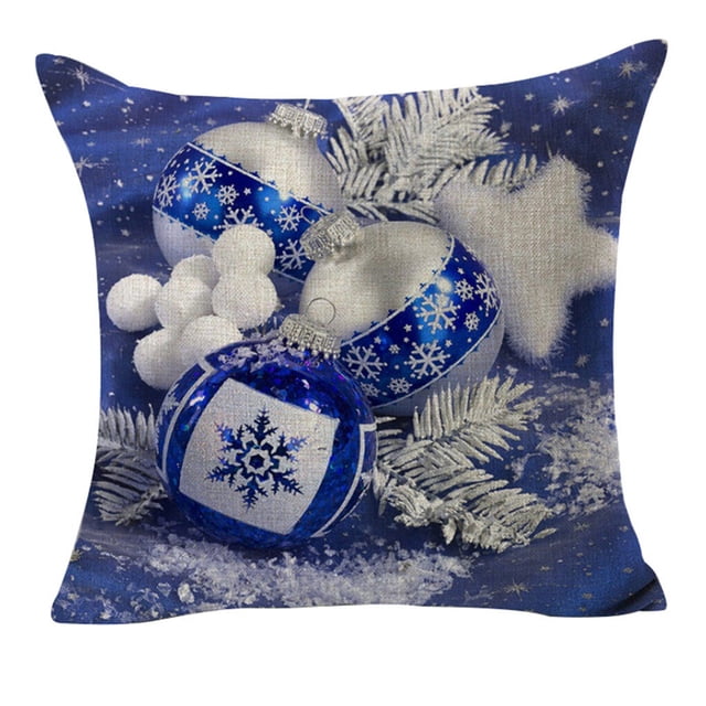 Christmas Throw Pillow Case Home Decorative Pillowcase Linen Cushion Cover for Couch Sofa Bed Type 7