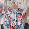 thumbnail image 5 of MANHUJI Girl Dress Girls Big Kids Summer Sleeveless Floral Print Princess Dresses Dresses 7 12 Years Old Girls Back To School Clothes Girl Dresses Jr Bridesmaid Dresses (Blue,9Y), 5 of 6