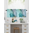 thumbnail image 5 of Valances for Windows Abstract Teal Rod Pocket Cafe Window Treatments Valance Curtains for Kitchen Bathroom Laundry Basement Windows 60"x18", 5 of 9