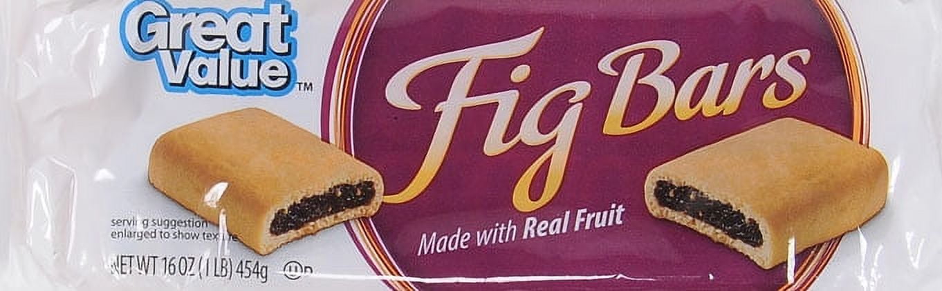 Great Value Fig Bars Made with Real Fruit Cookies, 16 oz