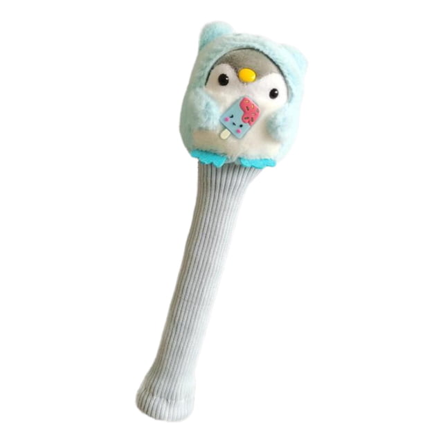 Cubierta de Mango de Raqueta de Bádminton, Mango Decorativo de Raqueta de Muñeca de Peluche, Protector de Agarre Antideslizante, Accesorios de Bádmint pingüino azul