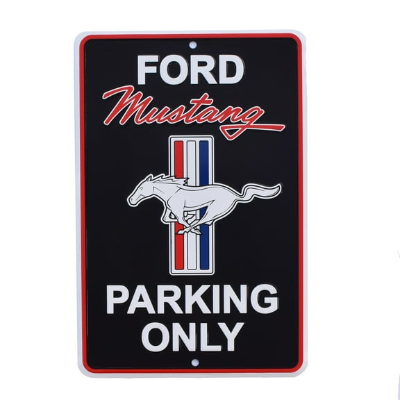 Ford Mustang Parking Only Embossed Metal Street Sign Game Room Garage Man Cave Shop Wall Decor
