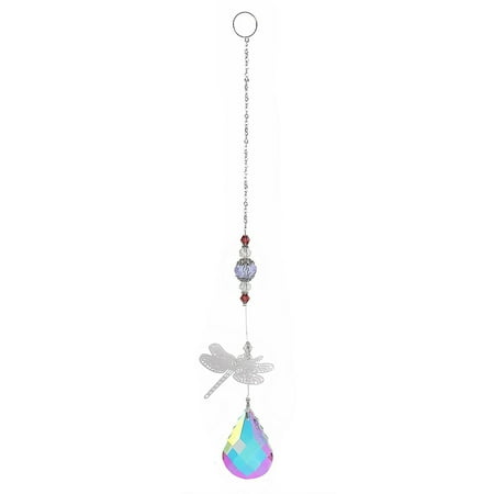 

Heiheiup Dragonflys Crystals Suncatcher Hanging Suncatchers Beads Colorful Chandelier Pendant Wall Hanging Tree Window Ornament Set