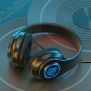 Kids Bluetooth Headphones, Wireless & Wired, Built-In Mic, SD Music Player, Over-Ear Design,Black
