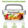 thumbnail image 4 of Electric Lunch Box Food Warmer Heater for Adults 80W, 1.8L Portable Upgraded Heated Lunch Box for Truck/Car/Office/Home,with 0.45L Compartment Fork & Spoon and Insulated Carry Bag, 4 of 9