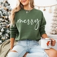 thumbnail image 5 of Merry Christmas Script Sweatshirt | Minimal Holiday Lettering Pullover, 5 of 8