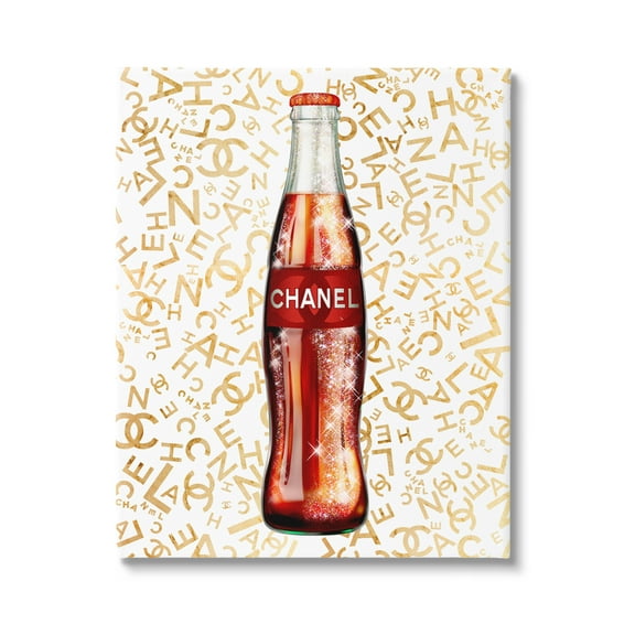 Stupell Industries Trendy Glam Pattern Vintage Style Soda Bottle Graphic Art Gallery Wrapped Canvas Print Wall Art, Design by Ziwei Li