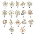 thumbnail image 2 of 2 Pieces Hairpin Headdress Flat Back Non-perforated Design Shiny Rhinestones Beautiful Pearl Flower Buckle for Dancing Party Pearl Flower Heart, 2 of 7