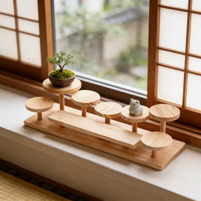 EGNMCR Wooden Multi-layer Storage Display Rack Flower Pot Decoration Rack Living Room Figurine Storage Rack Wooden Jewelry Rack wooden storage shelf