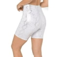 thumbnail image 2 of Kyodan Women's Metallic Foil Print High Waist Moisture Wicking Active Biker Shorts-Silver Cheetah / S, 2 of 10
