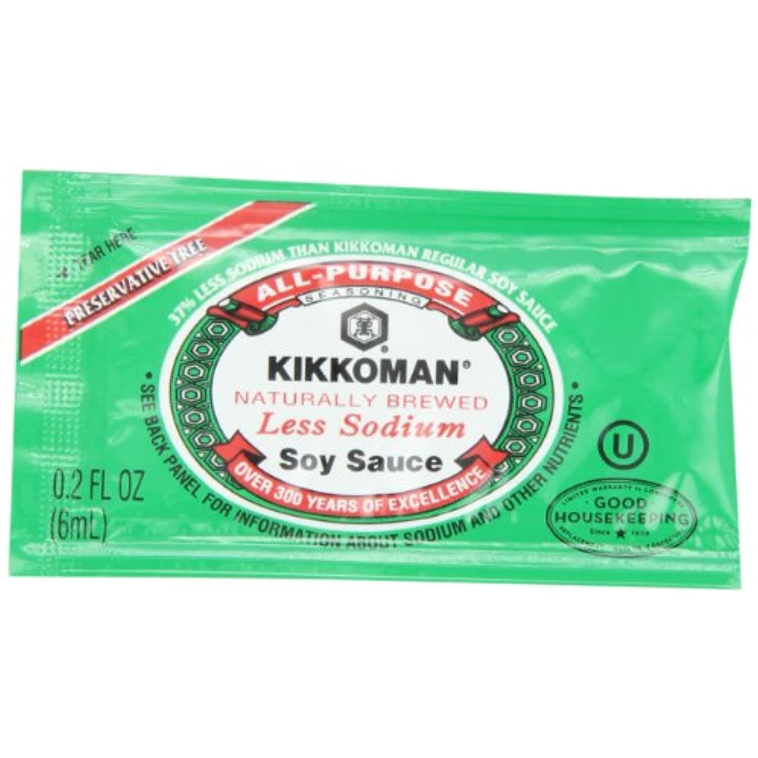Kikkoman Less Sodium Soy Sauce Packets, 0.2Ounce, 200Count