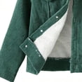thumbnail image 5 of Kids Corduroy Jacket, Fleece Lined Collar Button Down Coat, Thick Warm Casual Outerwear For Kids Green 3-4Years, 5 of 5
