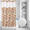 thumbnail image 4 of No Hook Shower Curtain with Built-in Rings - Fall Mushroom Pattern Washable Waterproof Fabric Bathroom Curtains for Hotel,Rentals, Stall 54 X 78 Inch , Autumn Foliage Floral, 4 of 9