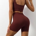thumbnail image 4 of 2pcs Set Yoga Bra Shorts Nylon Women Crop Top Legging (M Shoulder Straps Coffee) Likrtyny Para Estrenar, 4 of 8