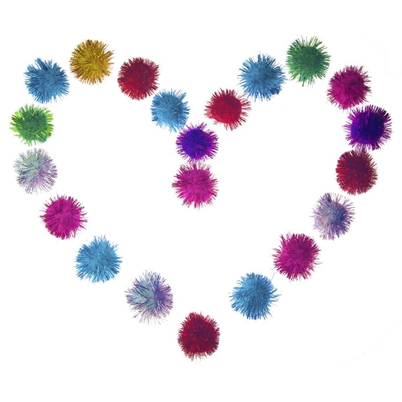 20 Pack Sparkle Glitter Tinsel Balls Toys Assorted Colors 2 Inch Complete with Bonus Catnip for Cats Kittens Arts & Crafts