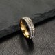 thumbnail image 1 of Anillo de pareja de acero de titanio con circonitas cuadradas estrelladas de una o dos filas de joyería de acero inoxidable para mujer, 1 of 1