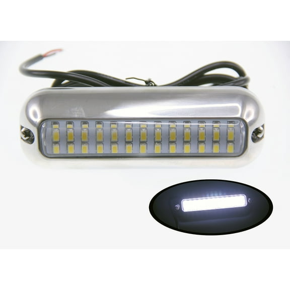 Pactrade Marine Cool White LED Underwater Light w/S.S 316 Trim Ring 416 LM
