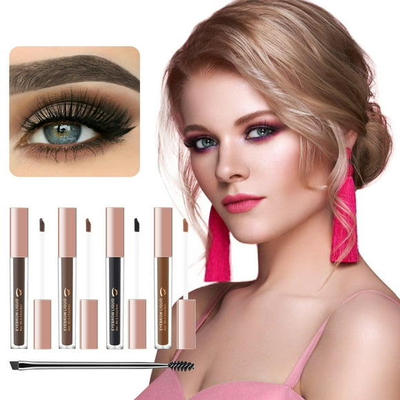 onlyliua para Interior/Exterior Crema Líquida para Cejas de Cuatro Colores y Líquido para Cejas Que No Se Ensucia, Marrón Claro, con Cepillo para Cejas, para Tirar de Las Cejas, 8 Ml