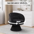 thumbnail image 5 of Wiilayok Swivel Accent Chair,Comfy Linen Fabric 360° Barrel Chair,Modern Swivel Lounge Sofa Armchair for Living Room,Reading Bedroom,Office,Black, 5 of 8