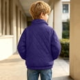 thumbnail image 6 of DJDLJWCJ Boys Winter Coat Fleece Lined Thicken Warm Quilted Jacket Solid Color Comforty Down Jacket Purple Size 13, 6 of 9