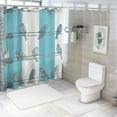 thumbnail image 7 of Orinice Cute Bird Shower Curtain, Fun Shower Curtain for Bathroom, Teal Grey Birds Rustic Waterproof Fabric Bathroom Curtain Set with Hooks 36x72, 7 of 7