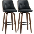 thumbnail image 1 of HOMCOM Tabourets de Bar Hauteur Bar Ensemble de 2 Tabourets de Bar Pivotants en Cuir PU, 1 of 10