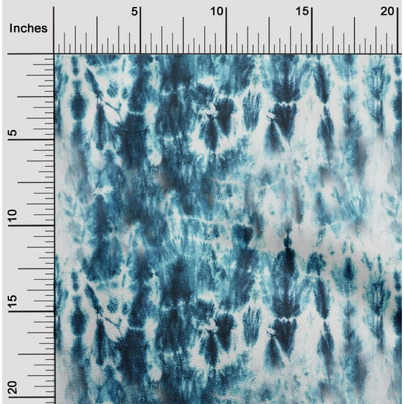 oneOone Polyester Lycra Dark Teal Blue Fabric Tie Dye Quilting Supplies Print Sewing Fabric By The Yard 56 Inch Wide-K9K