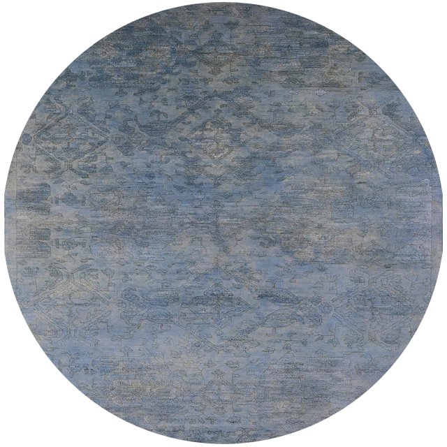Ahgly Company Tapis d'Intérieur Lavables en Machine Ronds Industriels Modernes Gris Ardoise, Ronds de 5'