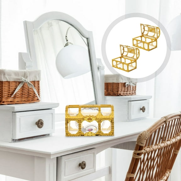 LOLIPPYY 2Set Prize Box Container Simple Design Assorted Color for Home Use Dessert Shop