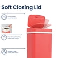 thumbnail image 4 of Nine Stars Automatic Bathroom Trash Can, 3.2 Gallon Plastic Motion Sensor Garbage Bin with Soft Close Lid, Rose, 4 of 7