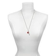 thumbnail image 3 of Delight Jewelry 12mm Scarlett Red Roller Spinner with Silvertone Lining Glass Spinner Silvertone Be Strong and Courageous Bar Charm Necklace, 23", 3 of 4