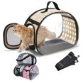 thumbnail image 2 of Bolsa de transporte para mascotas al aire libre, plegable y transparente, para perros y gatos, portátil, transpirable, plegable, para viajes, 2 of 5