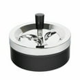thumbnail image 1 of Rotating Ashtra y XXL Large metal rotating black chrome 14cm diameter, 1 of 9