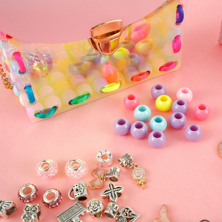 Gpoty Creative Bag and Bracelet Making kit,Charm Bracelet Making Kit DIY Jewellery Making Kit Colorful Beads Making Kit or Girls Adults Gift DIY