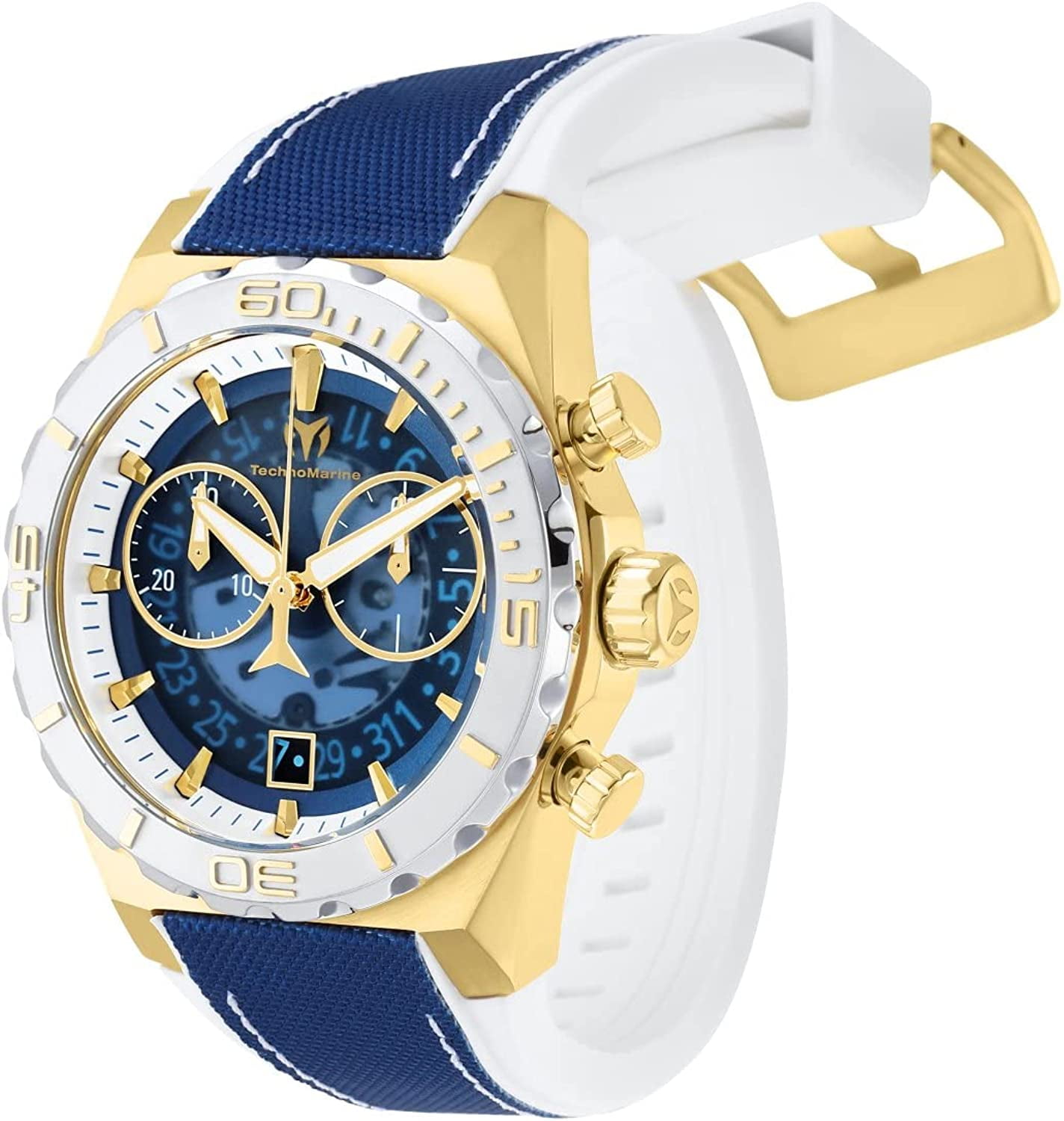 NWT Technomarine Reef Chronograph GMT Quartz Unisex Watch Technomarine Seven Seas Chronograph GMT Quartz Silver Dial  main image 4