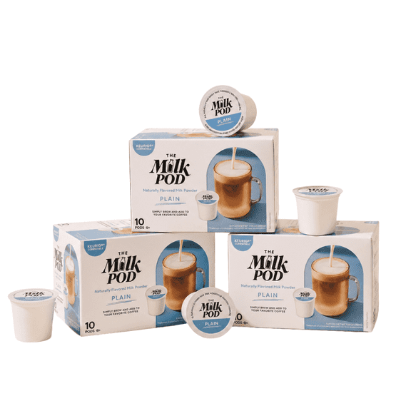 The Milk Pod | Plain Milk Pods, Compatible with Keurig®* K-Cup®* Coffee Makers, 30 Ct
