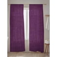 thumbnail image 5 of Sheer Curtains 84 Inches Long 2 Panels Set for Living Room, Purple Burlap Texture Semi Sheer Curtains for Windows, Farmhouse Vintage Purple Voile Window Treatments Rod Pocket Curtain, 5 of 7