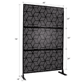 thumbnail image 3 of Tcbosik 76"H x 48"W Metal Outdoor Privacy Screen Freestanding, Outside Screen Decorative Fence for Patio, Lawn, Deck, Backyard, Black, 3 of 8