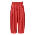 thumbnail image 4 of Vhkiploz Plus Size Wide Leg Joggers for Women's Drawstring Everyday Trousers Solid Color Sporty Workout Athletic Pants, 4 of 6
