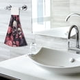 thumbnail image 7 of Skull Flowers Kitchen Hanging Towel Set 2 Pcs Dish Cloths Hand Towels Soft Absorbent Durable Coral Velvet Tie Towels 12x17 in for Bathroom Laundry Room Decor Washcloth Gift, 7 of 7
