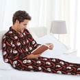 thumbnail image 5 of Bingfone Men's Pajama Set 2 Piece Loungewear PJs, Long Sleeve with Pajama Pants-Red Hot Chili 1, 5 of 7